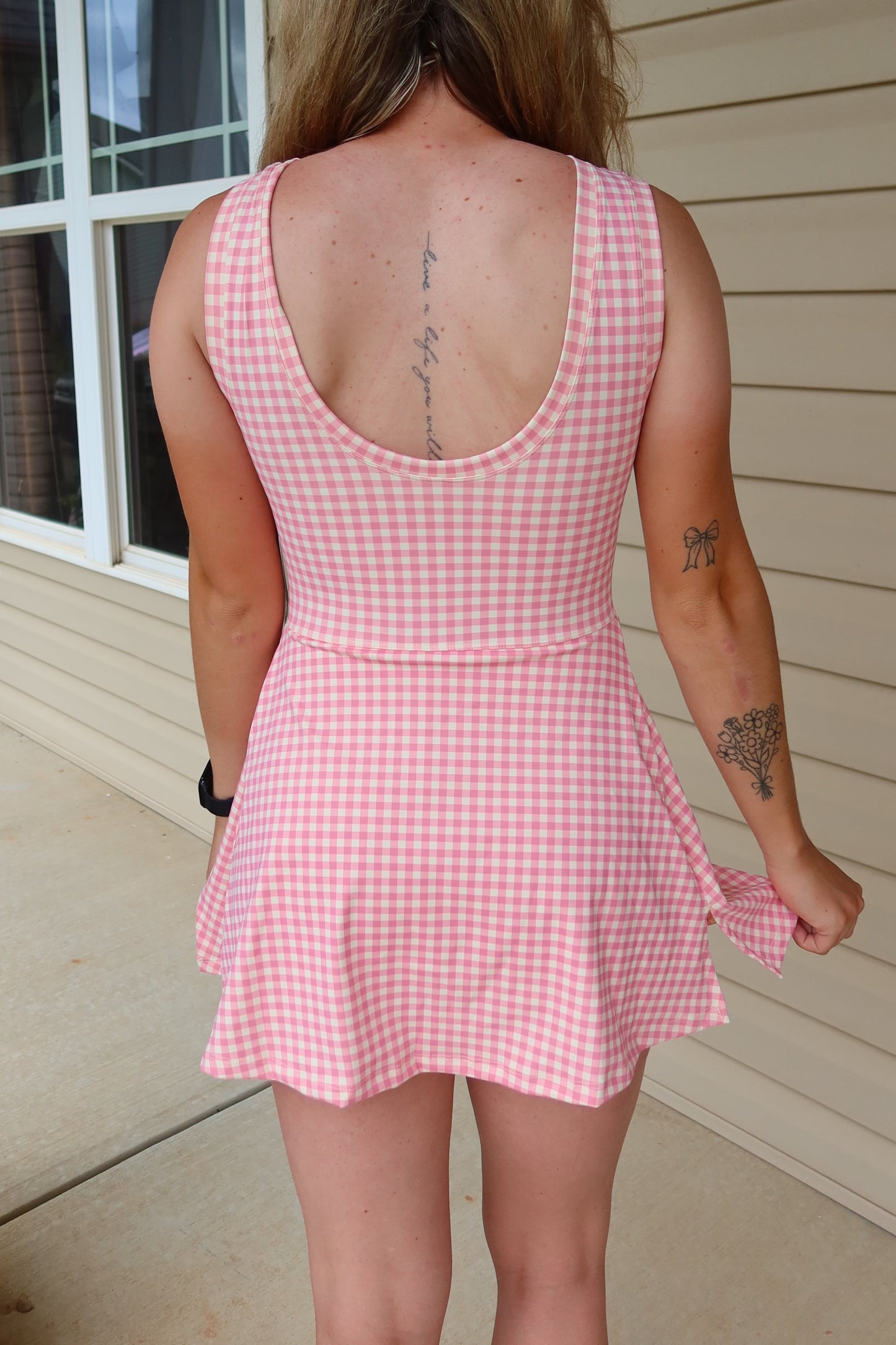 1. NEW Pink Gingham Athletic Dress