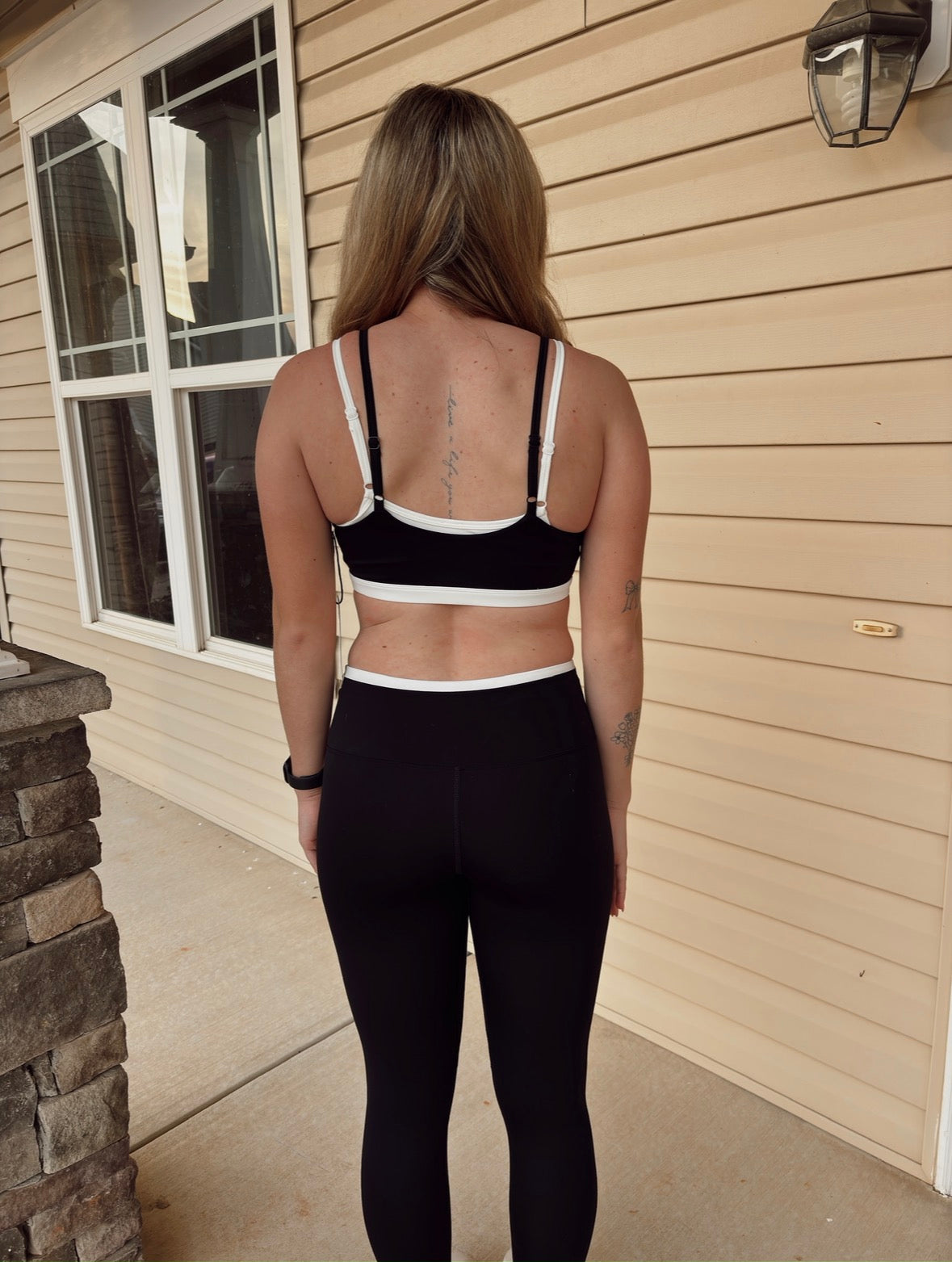 1. NEW Black and White Double Lined Athletic Set