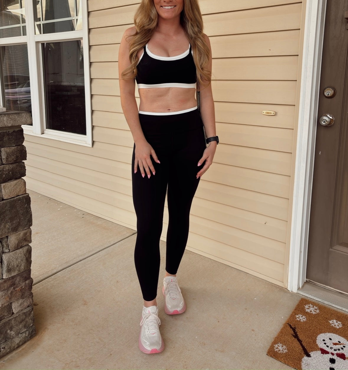 1. NEW Black and White Double Lined Athletic Set