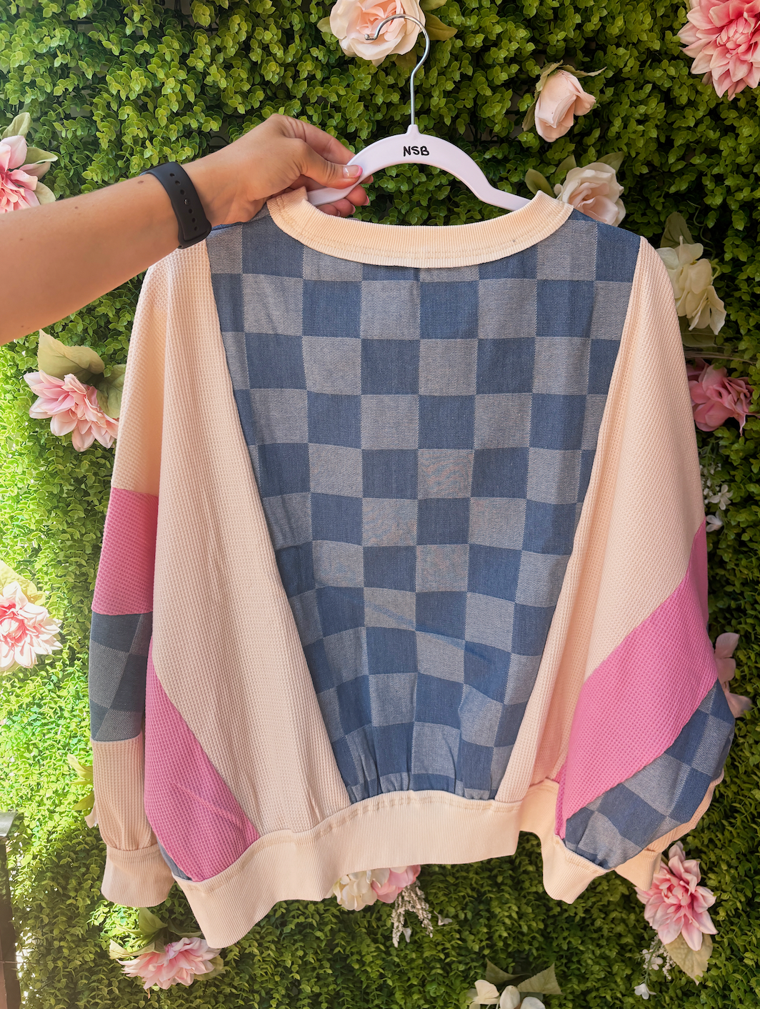 1. NEW Pink Denim Top